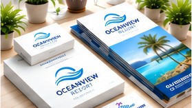 Printed business cards and brochures
